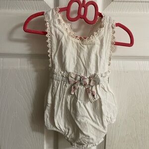 Tahari Cream Lace Trim Bodysuit